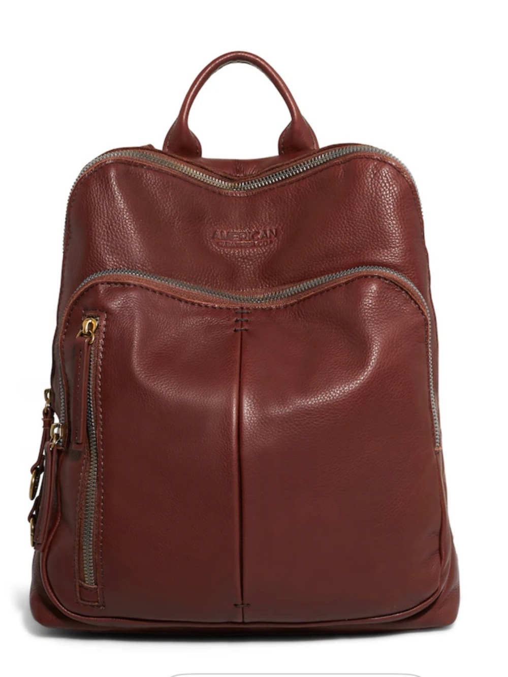 American Leather Co. Women's Brown Leather Backpack - Everyday Pebbled Carryall